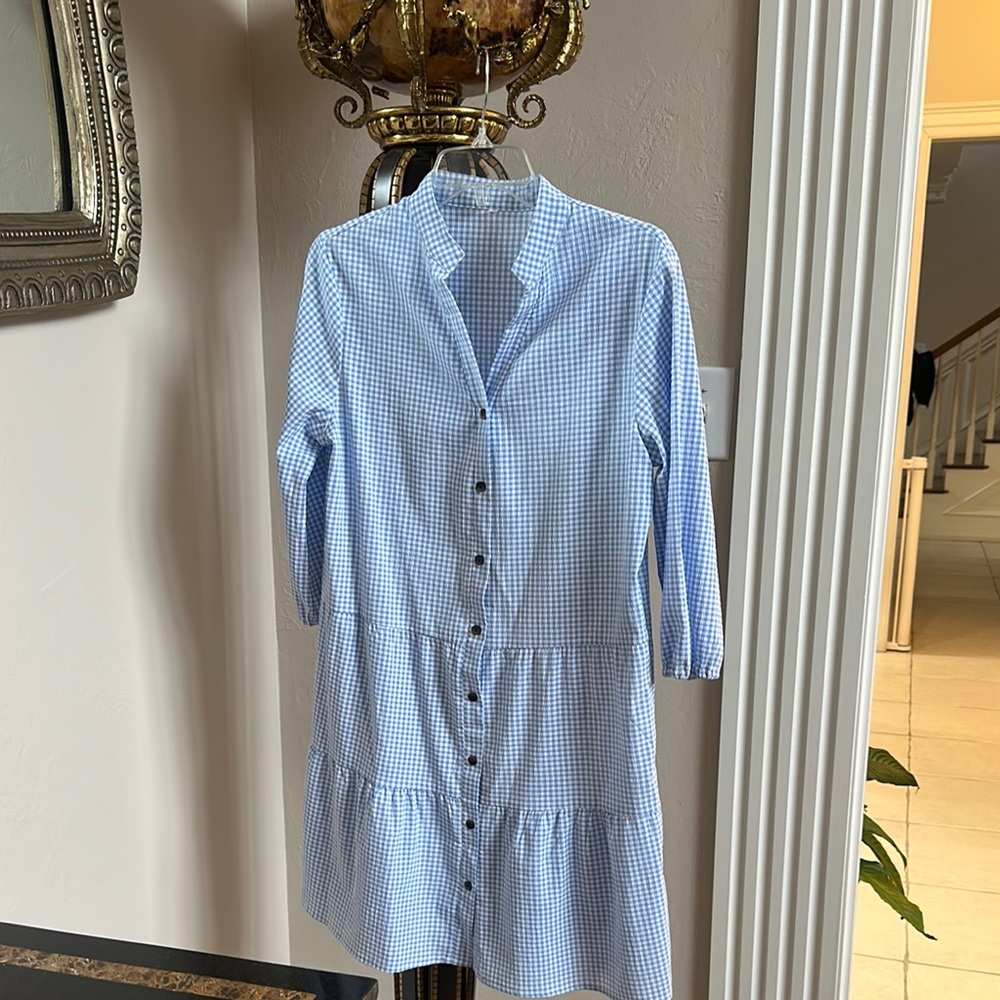 Blue Gingham Mini Dress